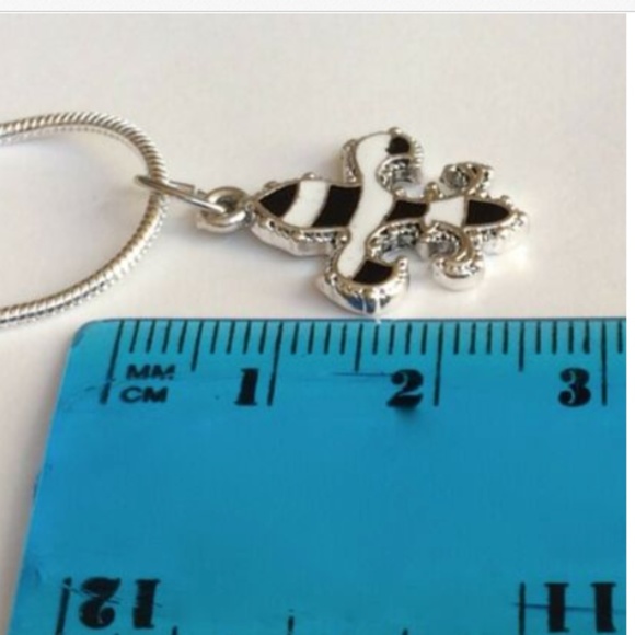 Silver Fleur de Lis Necklace 18" Nola Saints - Picture 8 of 8